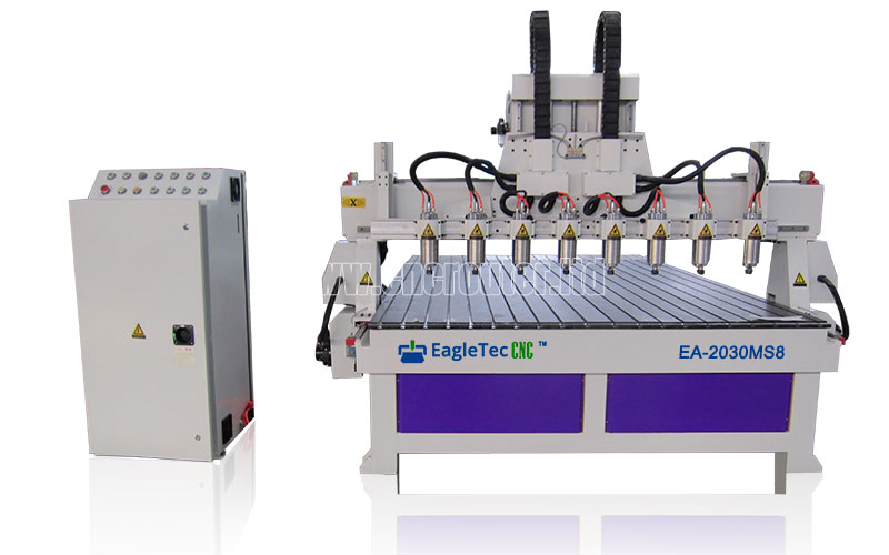 Máquina enrutadora cnc para tallado de madera, 8 cabezales múltiples, en el suelo.jpg