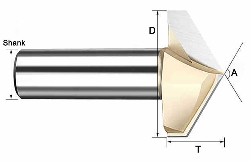 Dibujo de dimensión de la fresa de grabado de la broca en forma de V.jpg